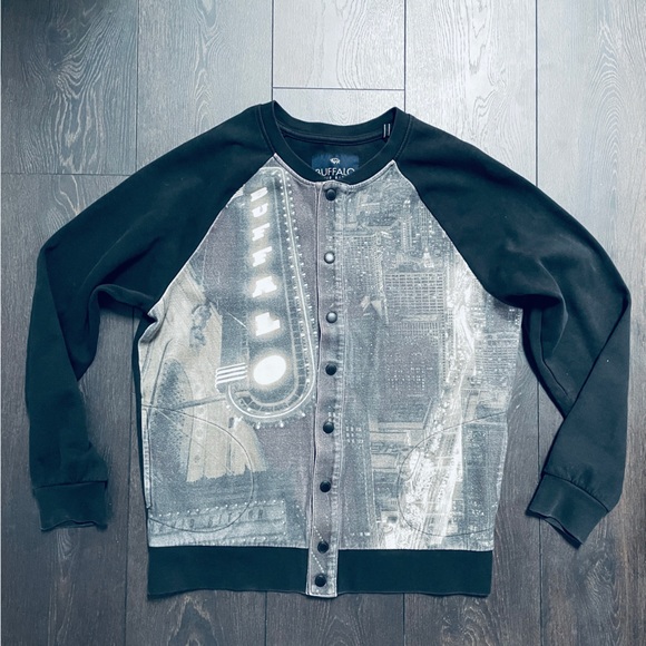 Buffalo City Skyline Distressed Vintage Unisex Jacket - Picture 3 of 8